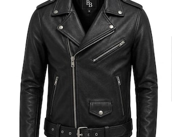 Veste motard en similicuir personnalisée | Streetwear moto, coupe unisexe