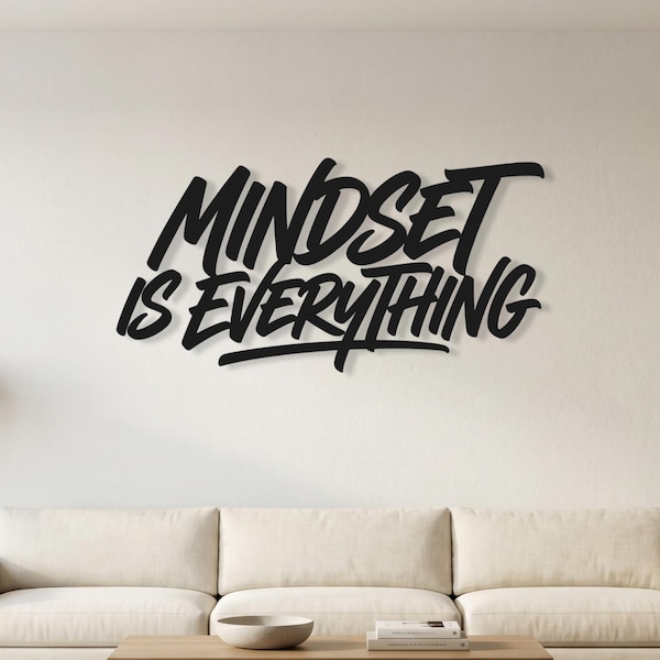 Mindset Is Everything Metal Sign – Motivational Wall Decor for Office