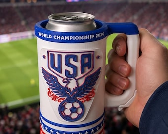 USA Soccer Can Holder | World Championship 2026 Fan Gift | Fits 12 oz & 16 oz Cans