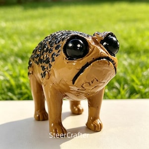 Cute African Rain Frog Resin Statue Grumpy Toad Figurine Mini Animal Sculpture Home Tabletop Garden Decor Gift For Frog Lovers