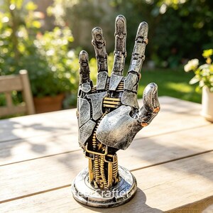 Cyberpunk Mechanical Robot Hand Resin Stand Game Controller Holder For Xbox Switch PS Desktop Decor Sci-Fi Ornament Gift For Gamers