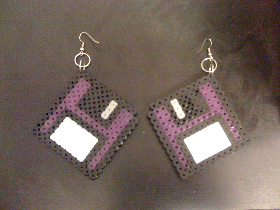 Perler Floppy Disk Earrings Etsy