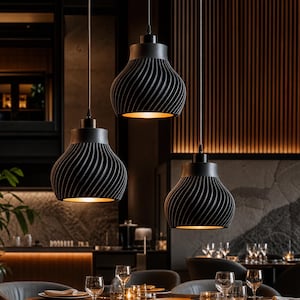 Spiral Pendant Light, 3D Printed Hanging Lamp, Parametric Lamp Shade, Modern Ceiling Light, Sculptural Home Lighting