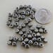 Dark pewter tone rounded square spacer beads - 5 mm. 45 pcs.