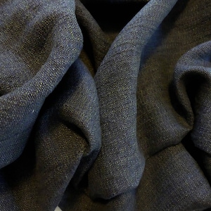 Navy tweed cross dyed woven burlap linen fabric - 56&quot; wide x 3 yds.