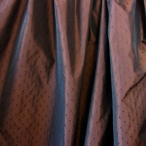Shimmery dark brown woven polka dot taffeta polyester fabric - 3 yds. x 60 &quot; wide