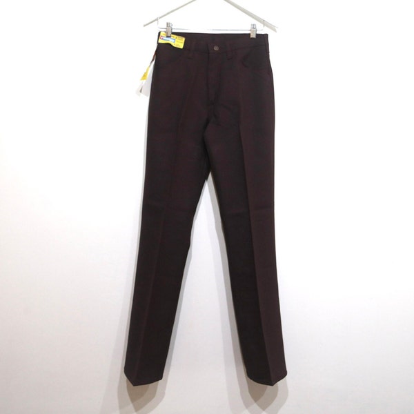 vintage STA-prest maroon/wine WRANGLER levi's Style trousers 1960s 70s pants 29x34 deadstock still tagged pants jeans - 29x34 men's