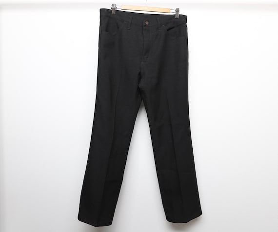 vintage STA-prest black SLACKS 60s 70s pants 35 X