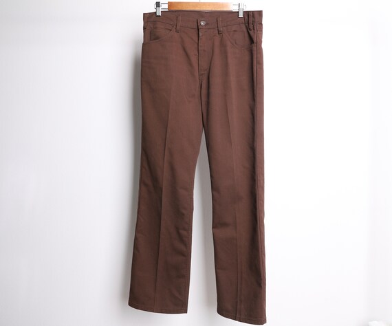 vintage brown LEVI'S sta prest SLACKS subtle ribbe