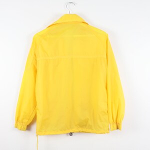 vintage 60s 1970s yellow & white unique MOTO biker nylon jacket vintage jacket coat men's size small image 4