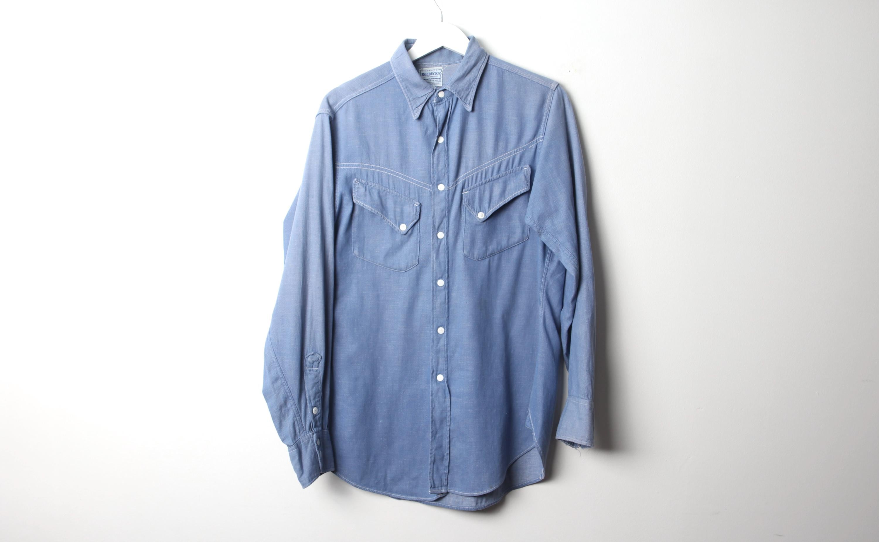 Vintage 1960s Collectible ROEBUCKS Denim White Stitch SANFORIZED 