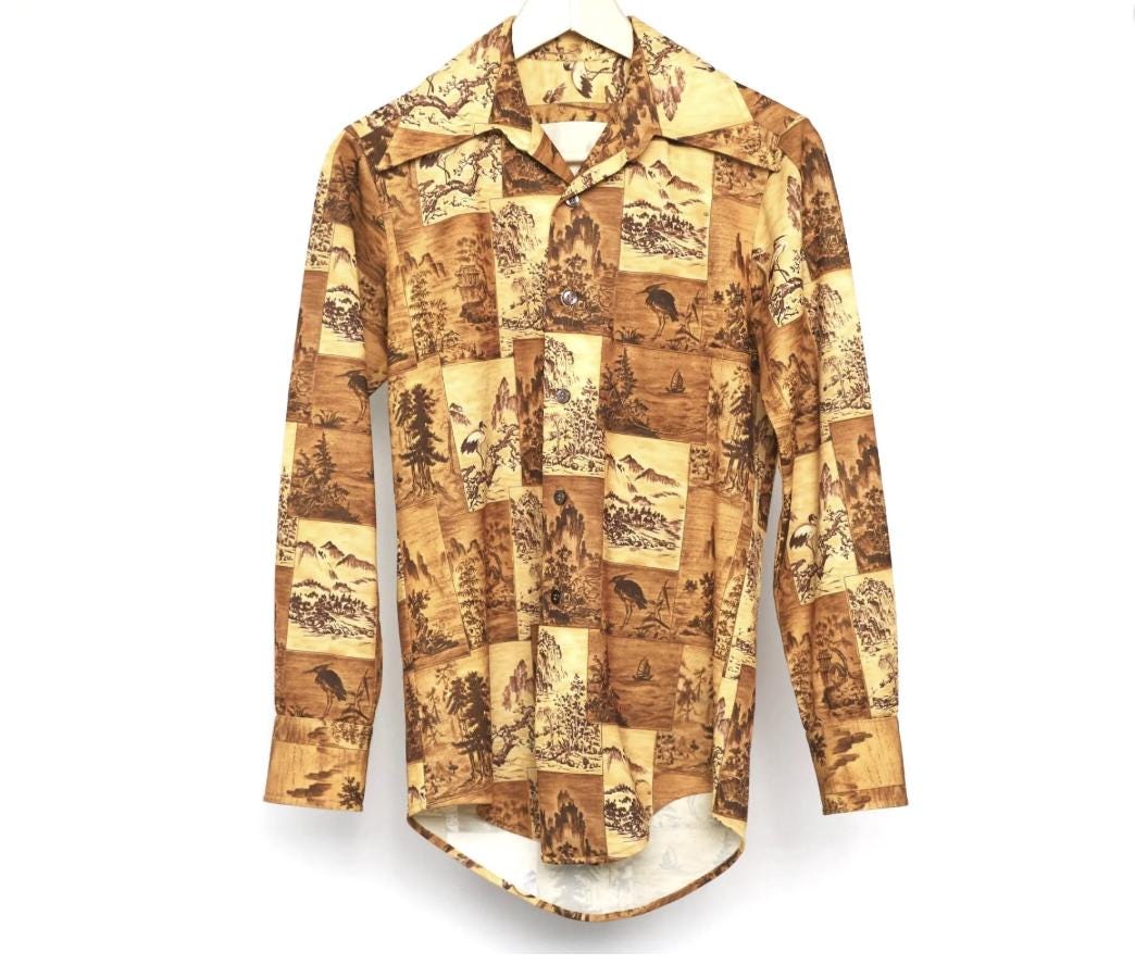 60s Big Collar Shirt - Etsy