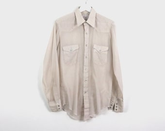 vintage BROWN mid-century vintage CALIFORNIA Ranchwear style collectible 1970s authentic vintage western wear rodeo - Size M - Free Shipping