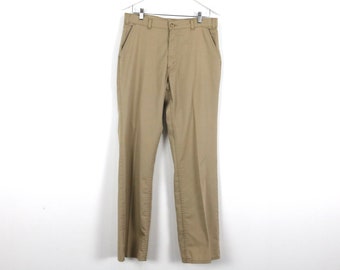 vintage MID-century tan brown men's vintage action SLACKS trousers pants -- size 32x32 -- great condition