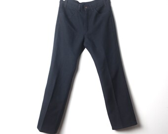 vintage LEVI'S blue Sta Prest levi's style navy blue 70s 80s TROUSERS jeans pants -- size 33x28 pants - Free shipping