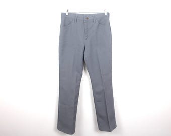 vintage 1970s 80s WRANGLER levi style men's GREY sta-prest pants trousers -- size 30x30