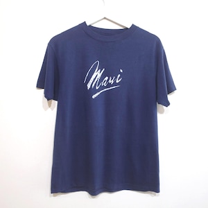 vintage MAUI blue true vintage single stitch 80s short sleeve 1980s super soft vintage t-shirt  -- FREE shipping U.S.A - Size Medium