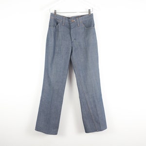 vintage rare 1960s denim finish WRANGLER brand vintage men&#39;s levi&#39;s style Sta Prest PANTS style waist size 28x27