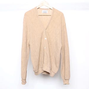 vintage MEN&#39;S 1950s soft WINTER warm mid-century gramps grunge CARDIGAN 1960s grunge sweater -- size extra large -- Free shipping U.S.A