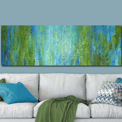 Wall Art Abstract Landscape Painting Color Explosion Original painting Expressionist Style Acrylic on Canvas titled Dusk Home Decor