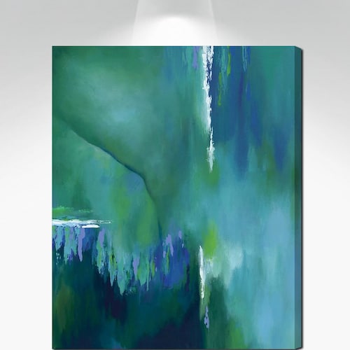 Purple & Blue Wall Art Abstract Flower Painting Canvas Art Etsy Sweden