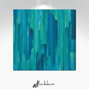 Teal navy blue green wall art canvas - Abstract living room wall decor, above bed art, dining room pictures, master bedroom bathroom artwork