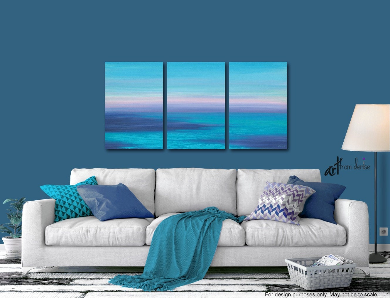 Beachy Triptych Painting 3 Piece Wall Art Canvas Ocean Sunset - Etsy ...
