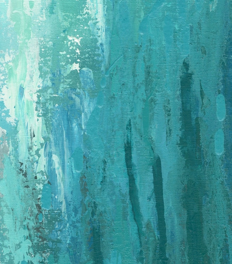 Gray & Teal Pictures 3 Piece Wall Art Canvas Abstract Tall Etsy