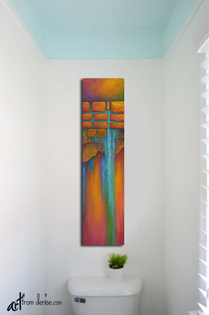 Southwestern art Tall narrow vertical wall art canvas Etsy