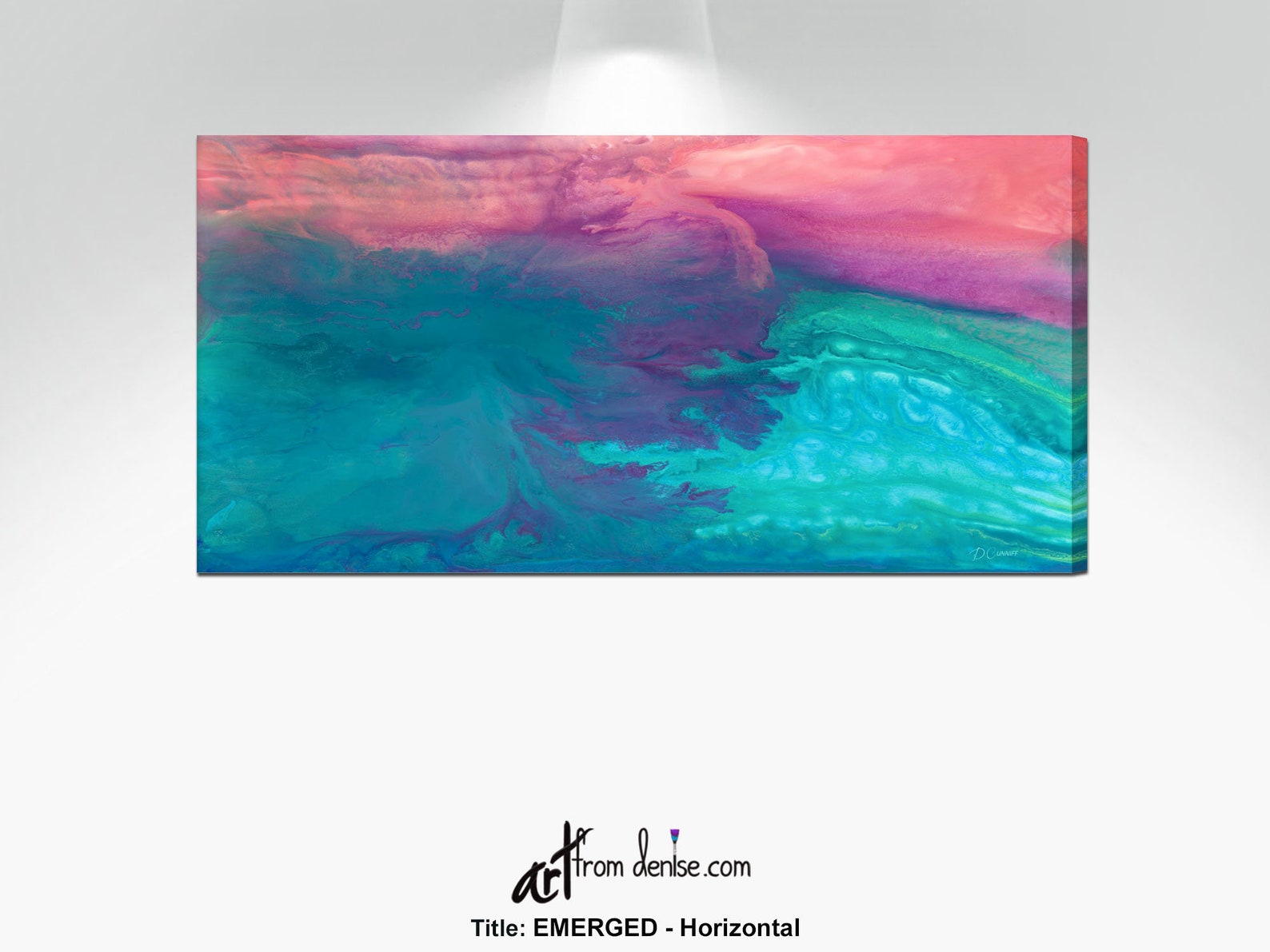 Canvas Wall Art Teal Coral Purple and Turquoise Abstract Etsy