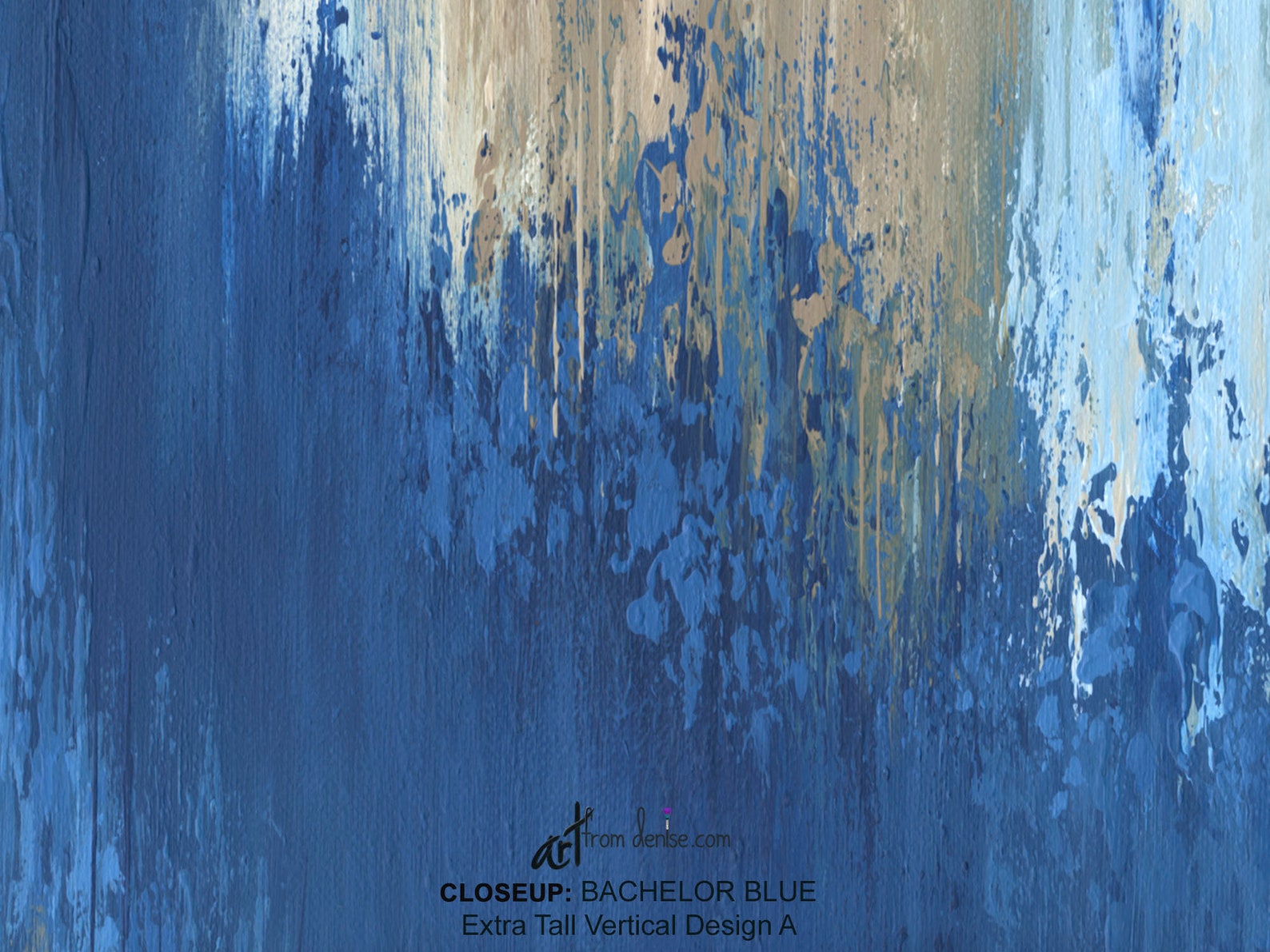 Tall vertical wall art canvas Navy blue abstract wall decor Etsy