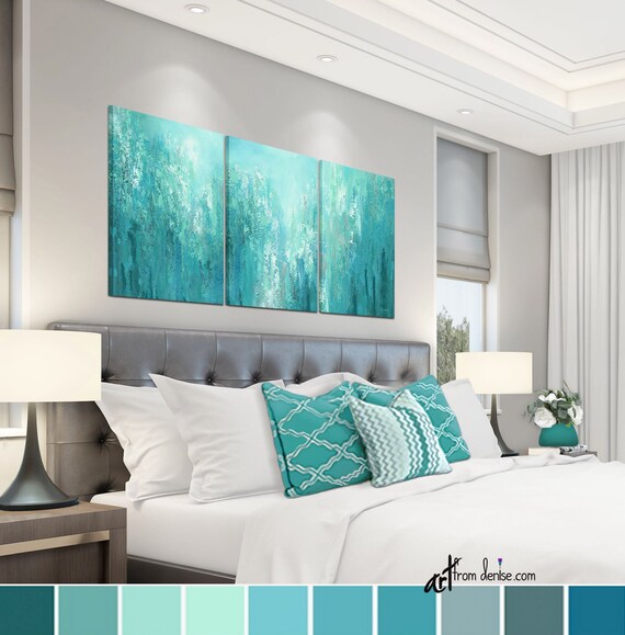 Modern online teal bedroom