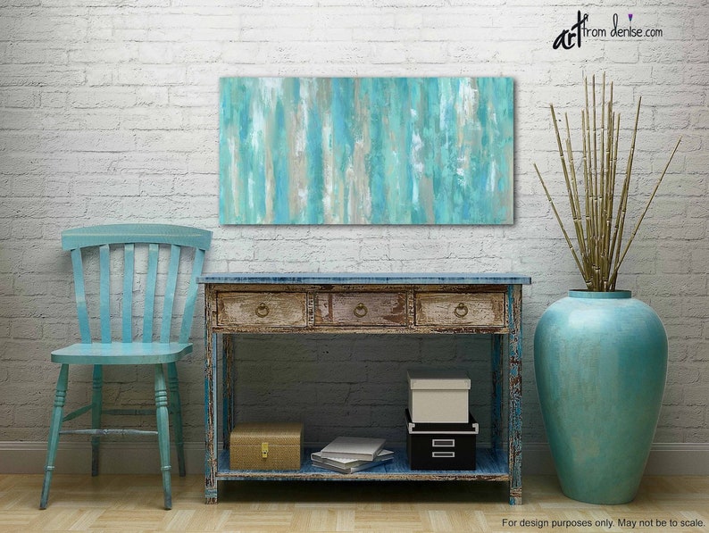 Large Wall Art Teal Home Decor Canvas Art Print Abstract Etsy Canada