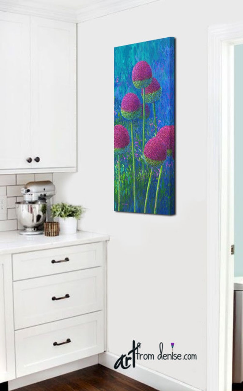 Tall Narrow Vertical Wall Art Canvas Floral Abstract Colorful Etsy