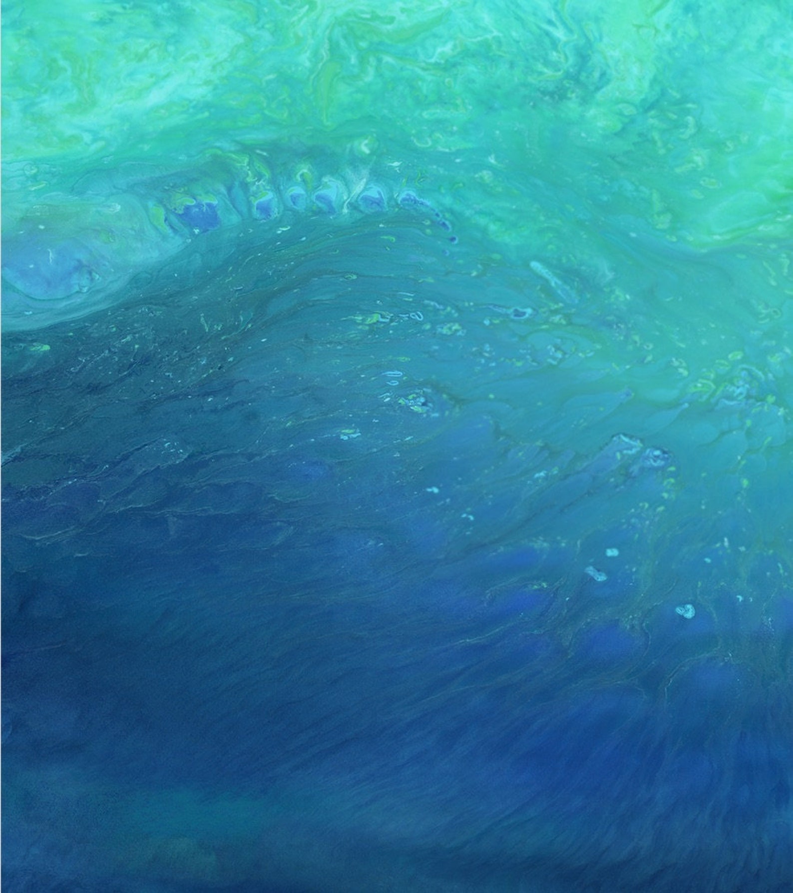 Blue Green Abstract Painting Dark Blue Cobalt Teal Aqua Etsy