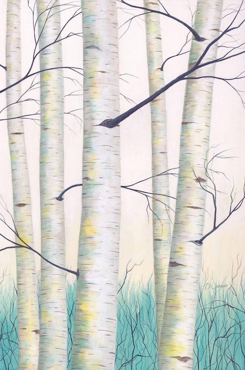 Large wall art canvas print set of Aspen Birch tree | Etsy