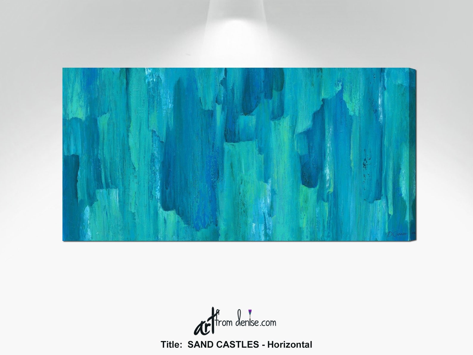 Large Abstract Canvas Wall Art Modern Teal Navy Blue Living Etsy