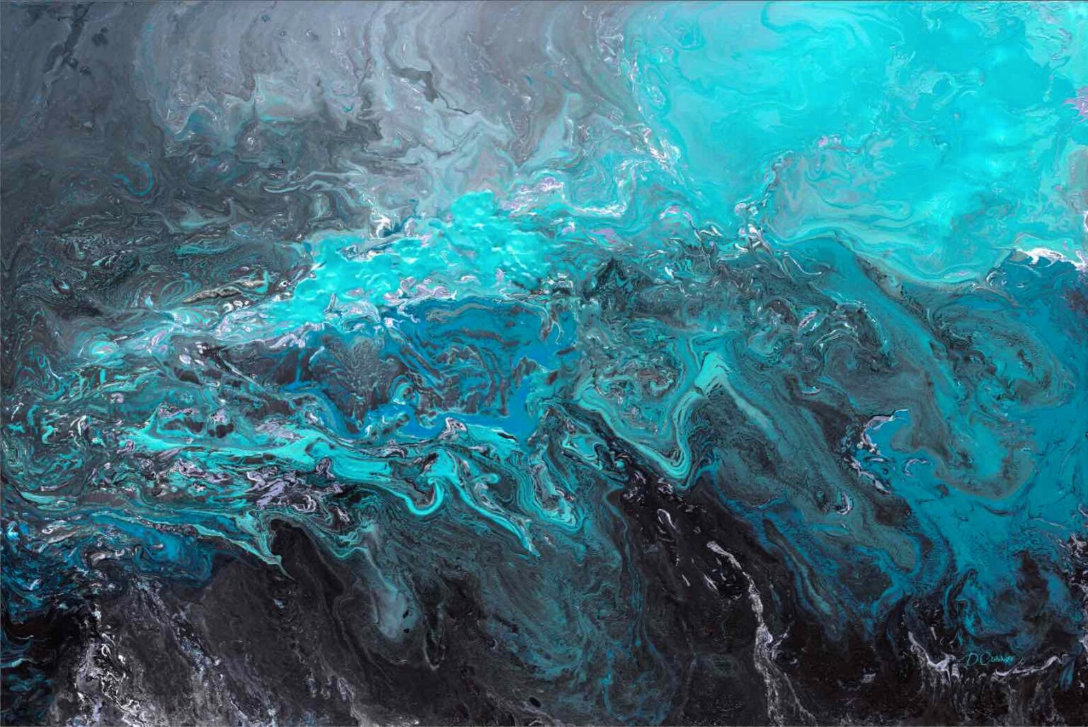 Large Abstract Blue Black & Grey Canvas Wall Art / Above Bed Etsy Canada