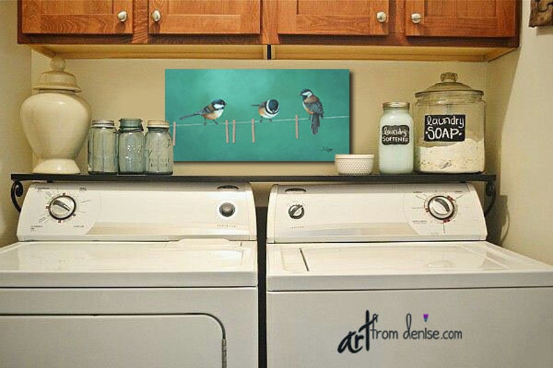 Laundry room wall decor Teal mint green gray yellow orange Etsy