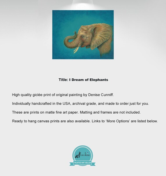 Elephant Wall Art Pictures Turquoise Blue Gold Yellow Brown Image 0