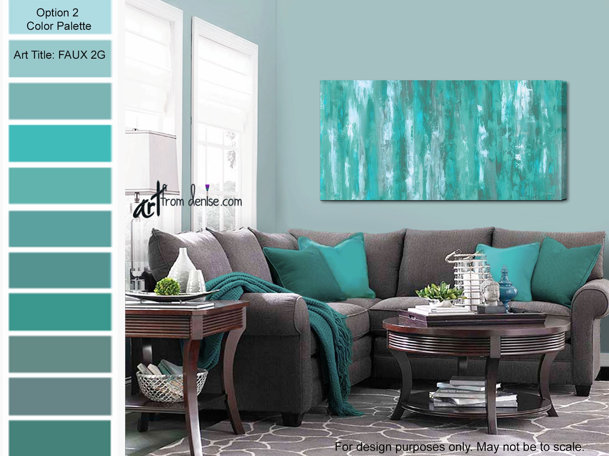 Gray Green & Teal Wall Art Canvas Abstract Bedroom Wall Decor - Etsy