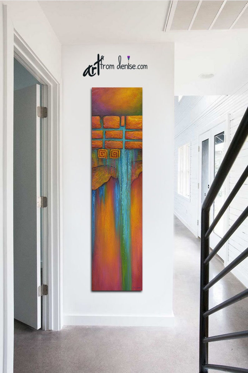 Southwestern Art Vertical Wall Art Canvas Abstract Painting Etsy