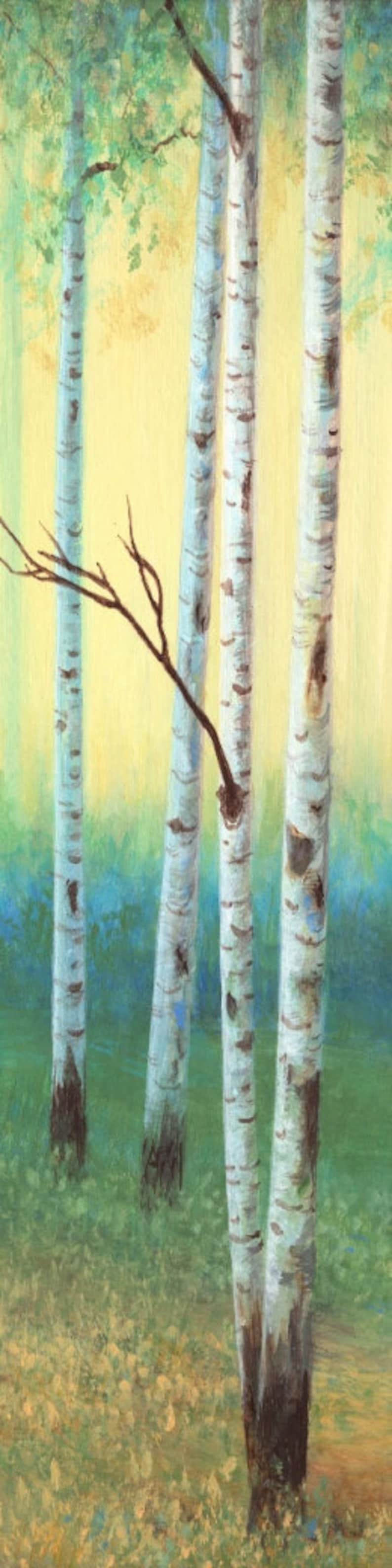 Tall and Narrow Vertical Wall Art Canvas Print of Long Birch - Etsy