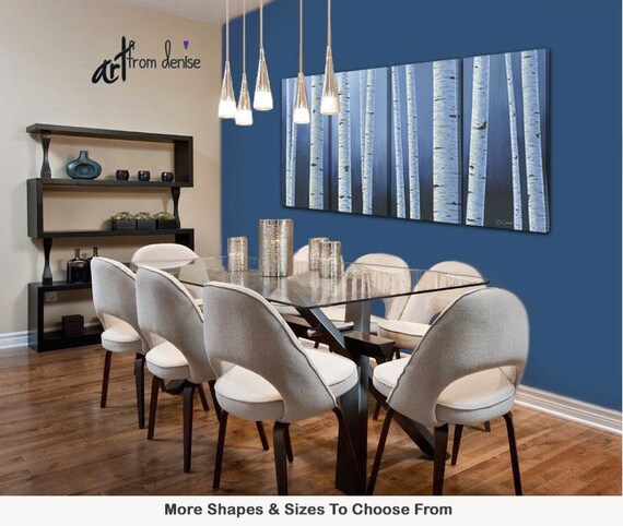 Blue wall art for dining room deals