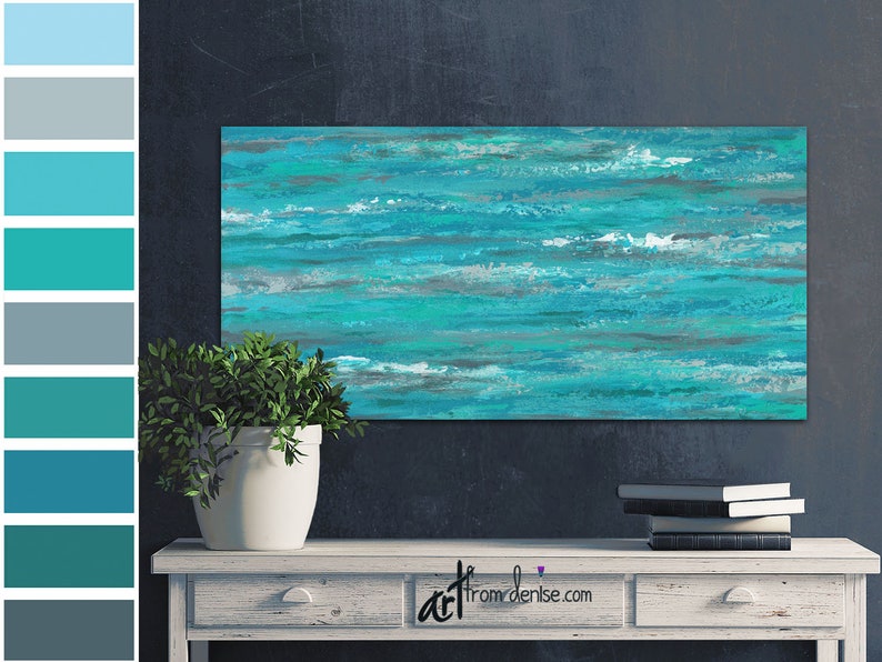 Long horizontal canvas wall art over bed decor above couch Etsy