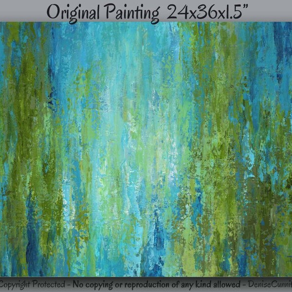 Abstract painting, Large canvas art, Olive green, Blue, Teal home decor, Office wall decor, Master bedroom, Textured artwork, Oversized