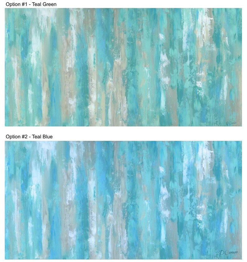 Large wall art Teal home decor Canvas art print Abstract Etsy