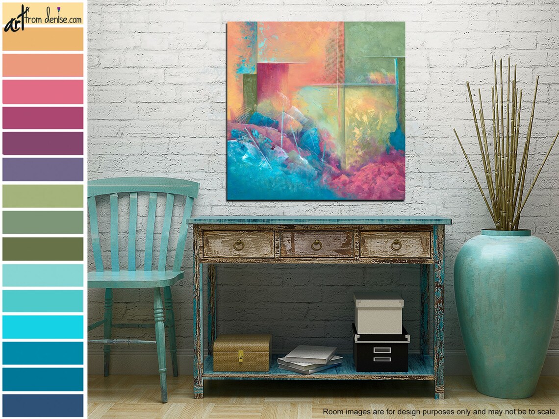 Colorful canvas wall art for bedroom wall decor above bed Etsy