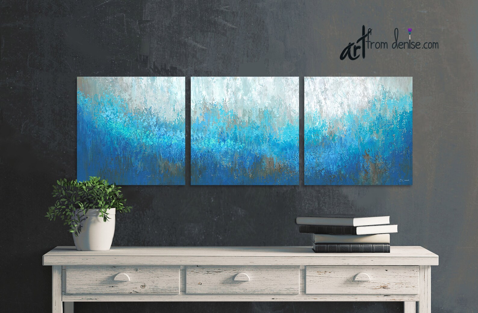 3 Piece Wall Art Canvas Abstract Prints Set of Three Bedroom | Etsy