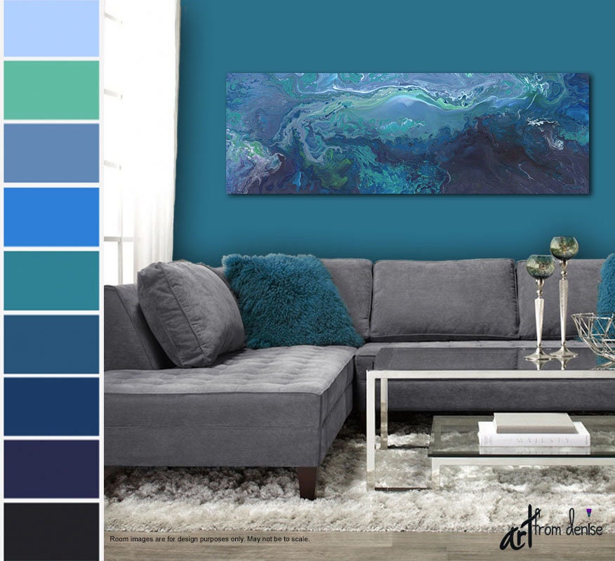 Teal walls on sale grey furniture